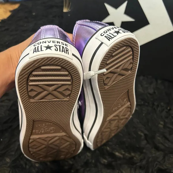 CONVERSE all Star purple metallic lace up shoes sneakers women’s new - Image 3
