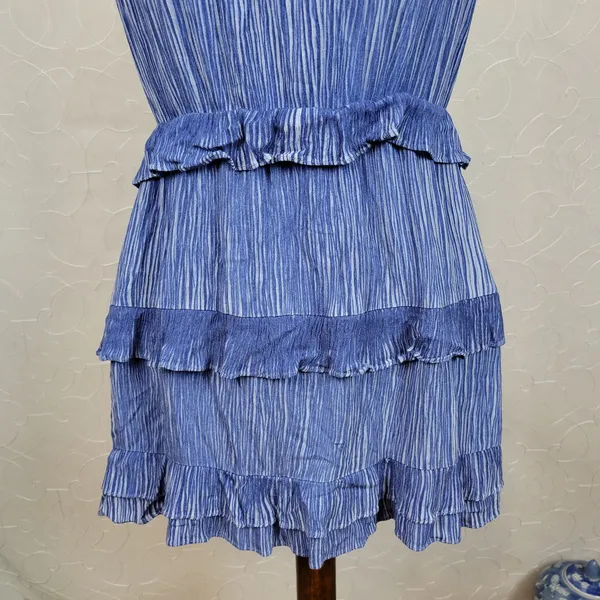 Lulus Womens‎ Downright Darling Dress Medium Blue Halter Open Back Mini Rodeo - Image 13