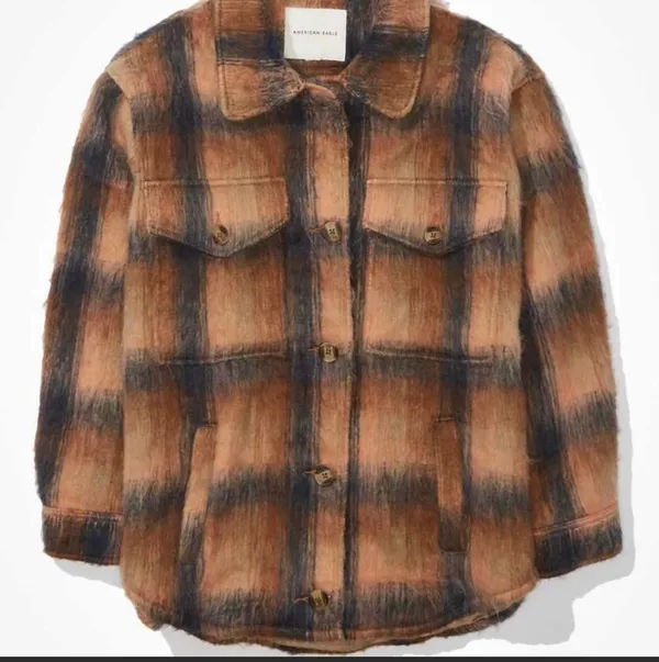 American Eagle Brushed Plaid Shacket - Image 8