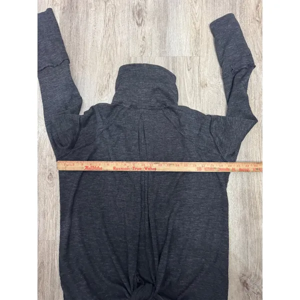 WE THE FREE Charcoal Grey Turtleneck Open Back/Tie back‎ Long Sleeve Size Large - Image 4