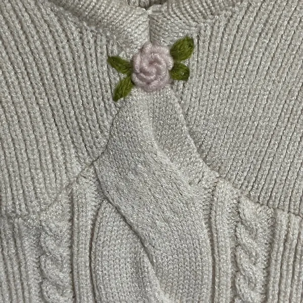 Beverly and Beck PacSun Cropped Sweater Lilac Rosebud Cable Knit Size Small‎ NEW - Image 4