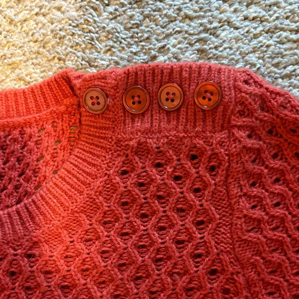 Talbots Lambs wool coral orange sweater NWOT - Image 3