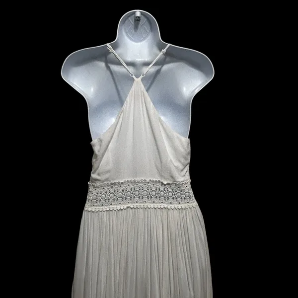 Pink Lily‎ Boho Cottage Maxi Dress M White Lace Waist Fairy Ethereal Festival - Image 3
