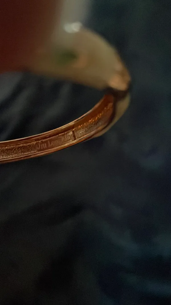 Floral Bracelet Pink Bangle Cuff Rose Gold - Image 3