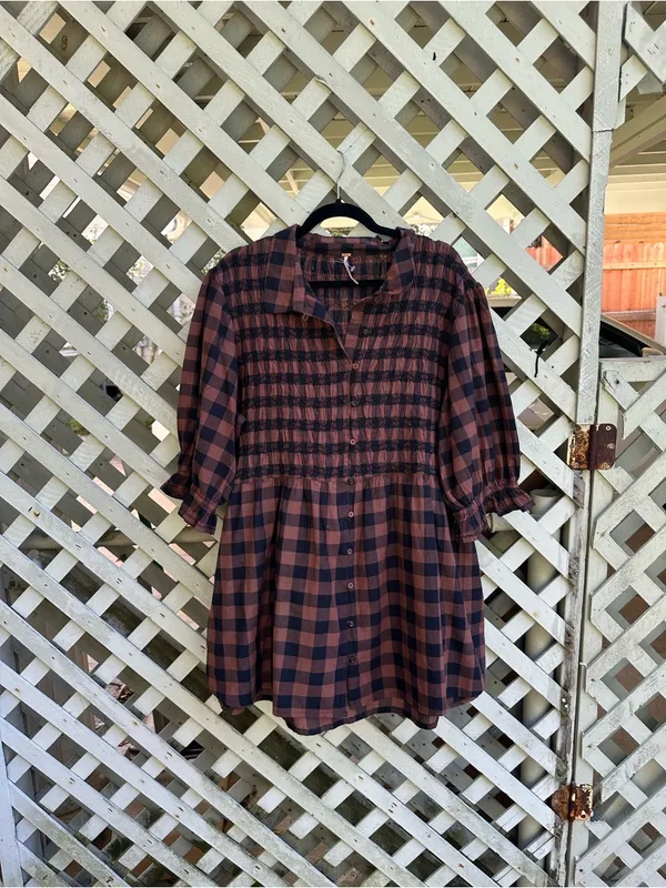 Free people plaid mini dress - Image 3