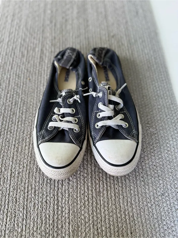 Converse Navy Blue Canvas Slip On Sneakers Size 8 - Image 8