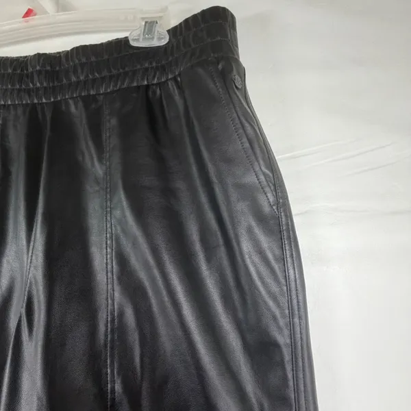Calia Womens Ath-Leather Jogger Pants Black Elastic Waist WAX32302‎ Size M Goth - Image 6