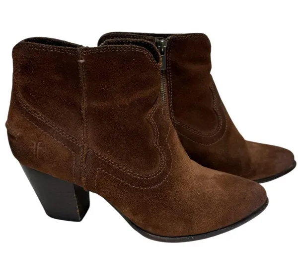 FRYE Renee Seam Short Boot , Brown Suede, Womens Size 7.5 M - Image 2