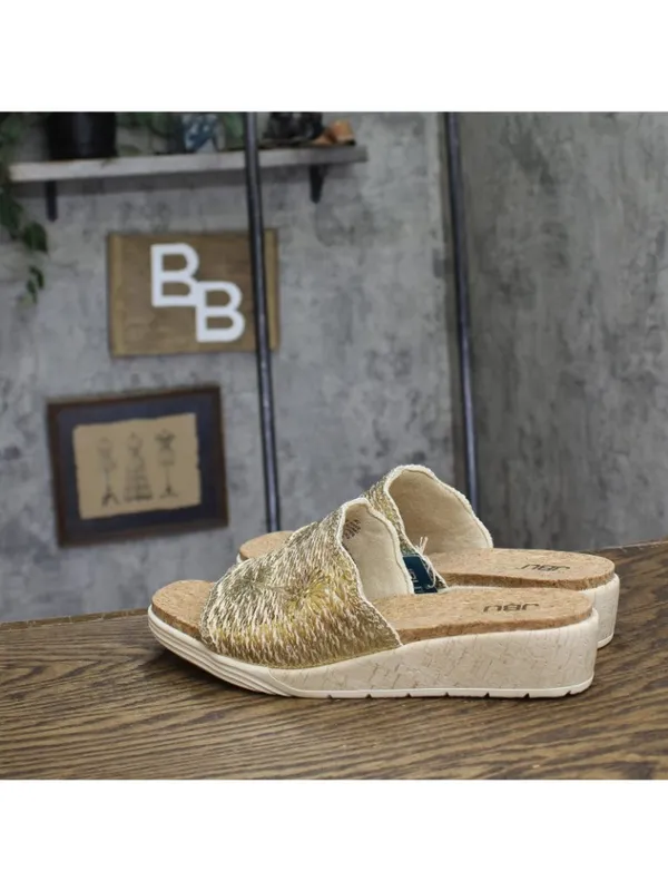 NWT JBU By Jambu Casual Fashion Slip On Wedge Sandal Cream / Champagne Brown 9M - Image 3