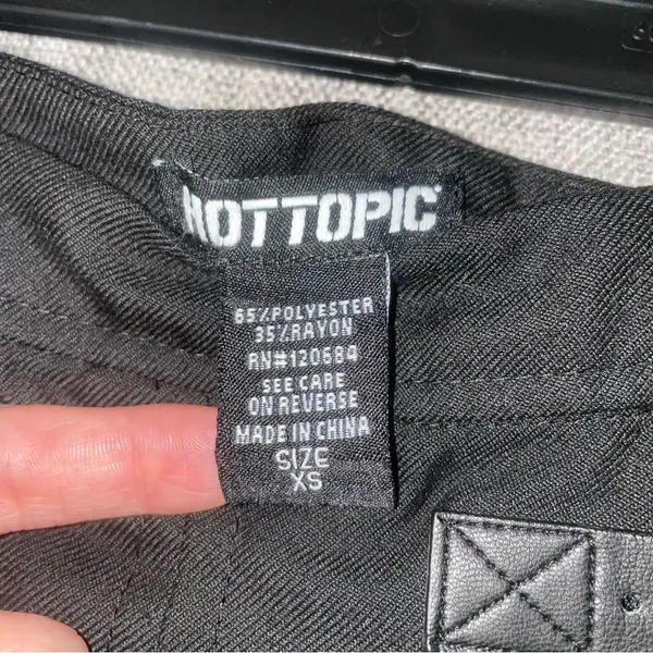 Hot Topic XS Mini Skirt Black Pleated Buckle - Image 5