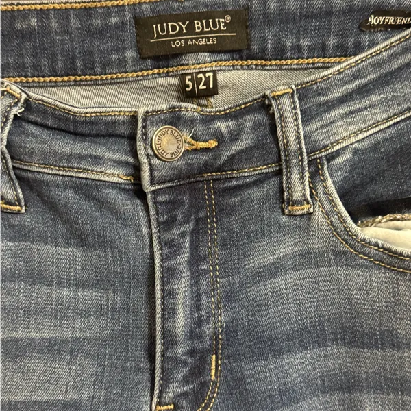 Judy Blue Boyfriend Distressed Blue Women's Jeans size‎ 5/27 - Image 2