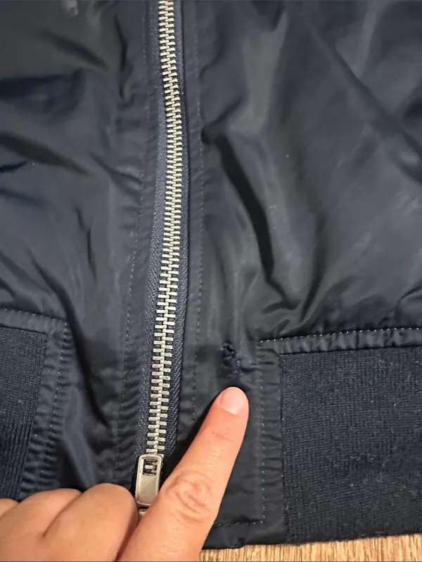 Urban‎ Outfitters Silence + Noise Navy Long bomber style coat size small - Image 5