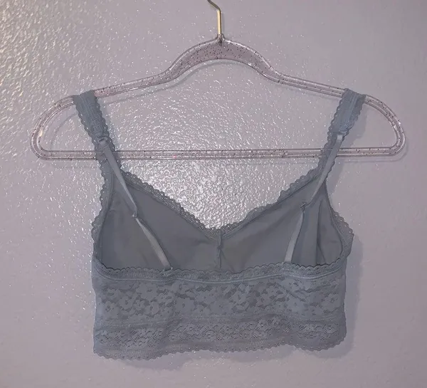 Grey lace wireless comfy bra Gray - Image 4