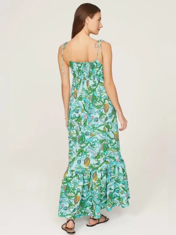 kate spade Green Floral Tie-Shoulder Maxi Dress with pockets - Image 3