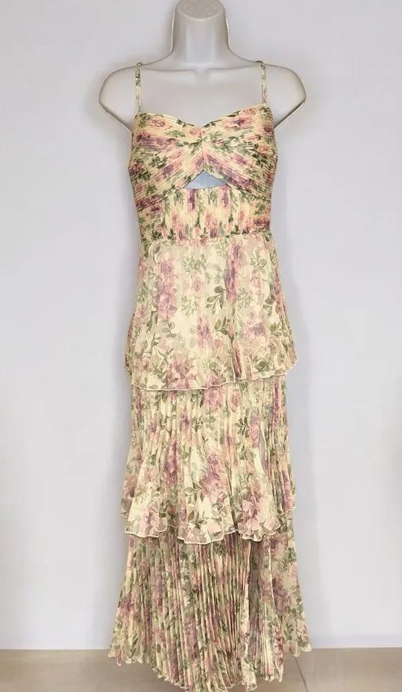 ASTR The Label- Emmi Dress in Purple Floral Mesh - Image 5