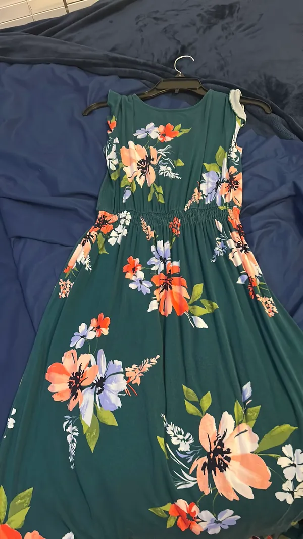 Stitch Fix Bixby dark green floral dress - Image 3