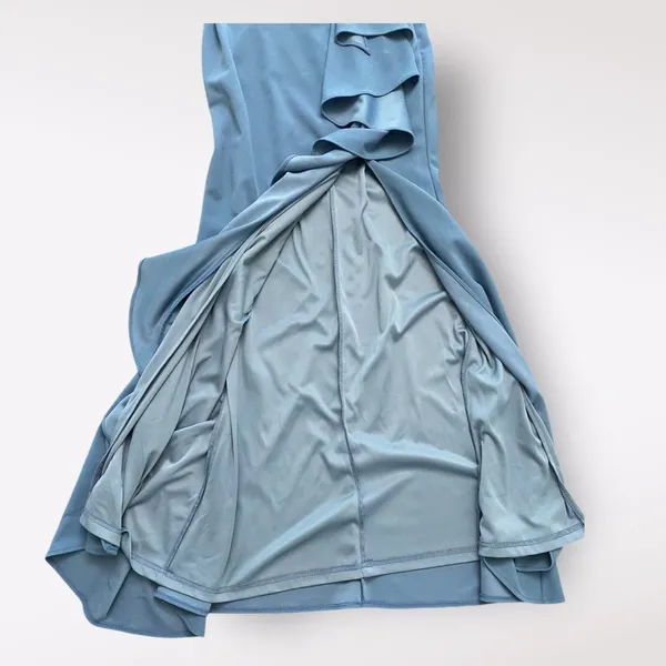 Lulus Mila Slate Blue‎ Ruffled Off-The-Shoulder Maxi Dress Size Small - Image 8