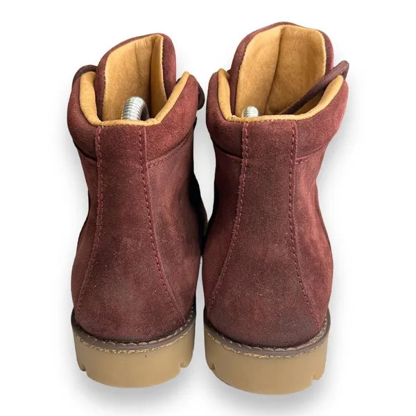 Birkenstock Women's‎ Size 7 Nubuck Leather Laced Ankle Boots Burgundy EU 38 - Image 4