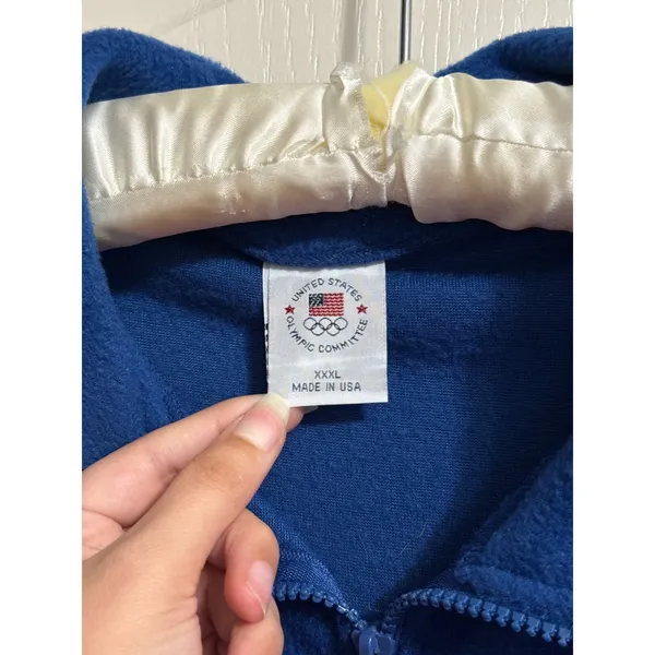 Vintage‎ USA Olympics Committee Blue Fleece Vest Retro United States - Image 6