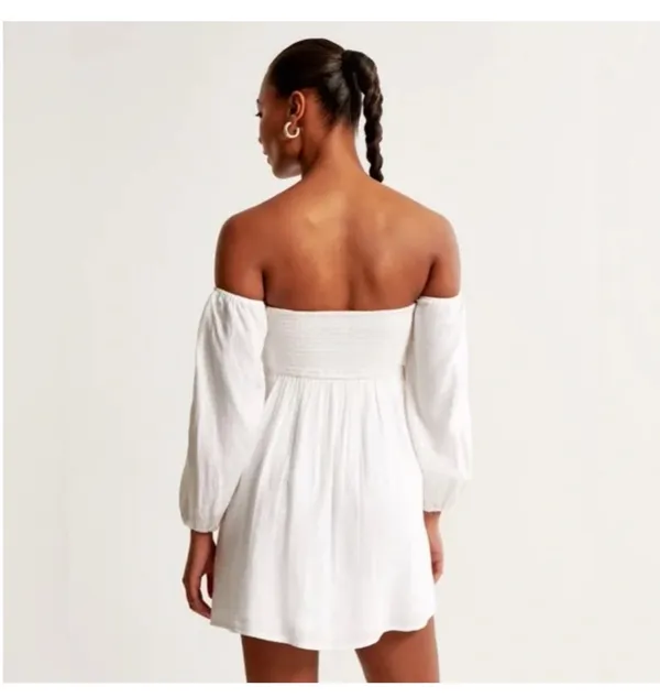 Abercrombie Dress White Mini Linen - Image 6