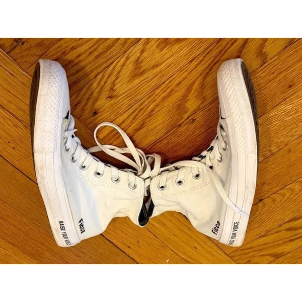 Converse Chuck Taylor All Star Custom High Top Sneakers White Streetwear Sz 7.5 - Image 5