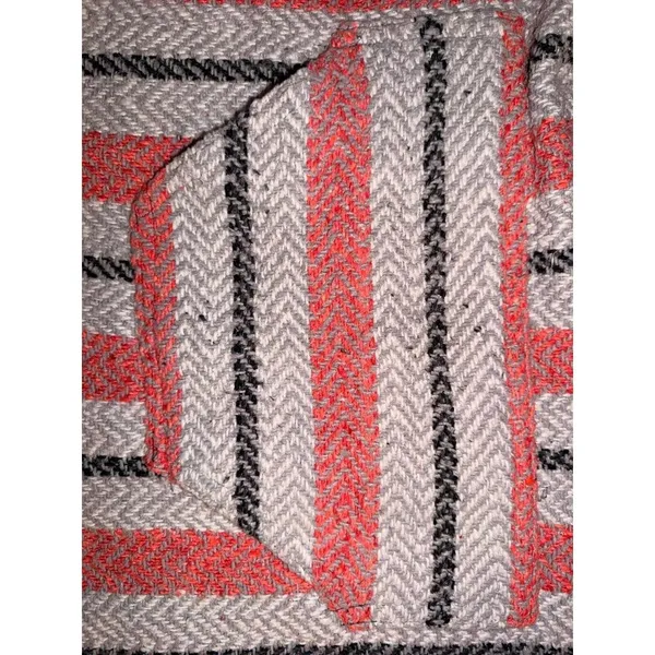 Vintage Baja Joe Surf Hoodie Mexican Blanket Pullover Pink Gray Black Large - Image 3