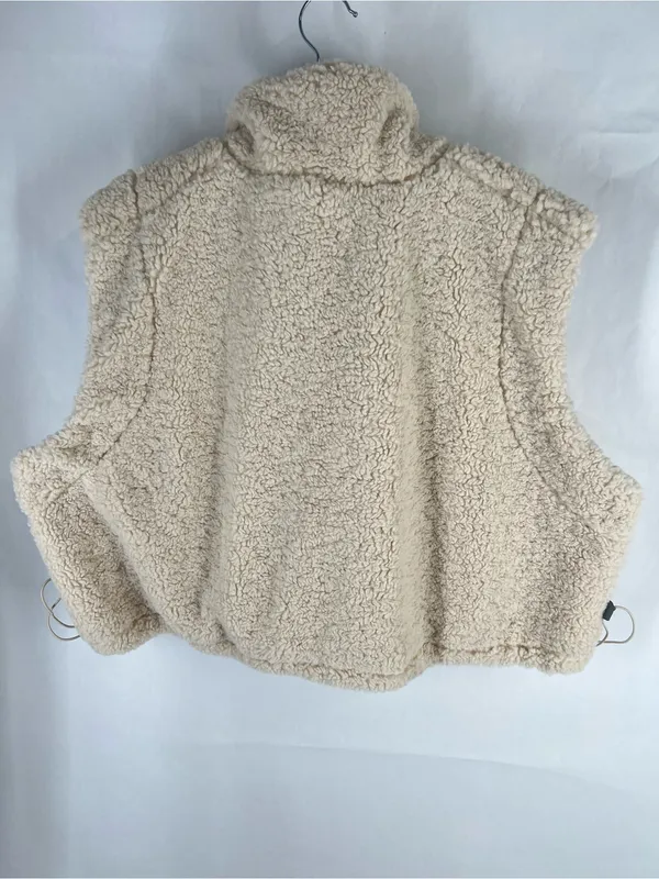 Oli & Hali Cream Sherpa Half Zip Vest Size L Contrast Pocket - Image 10