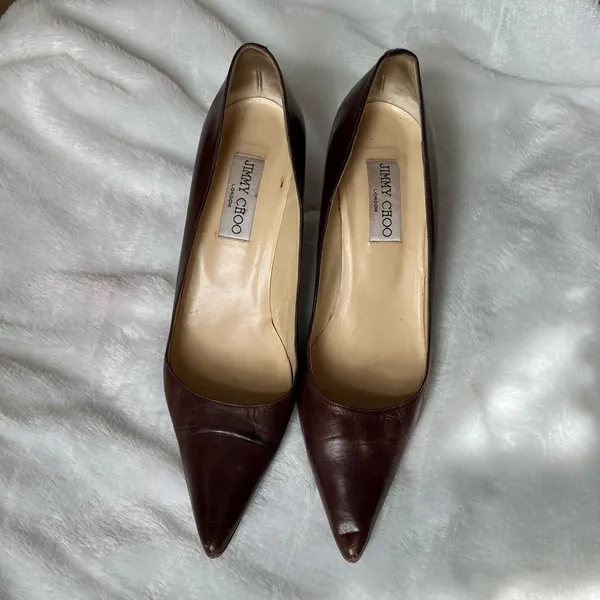 Vintage Jimmy Choo Brown Pumps Size 39 - Image 7
