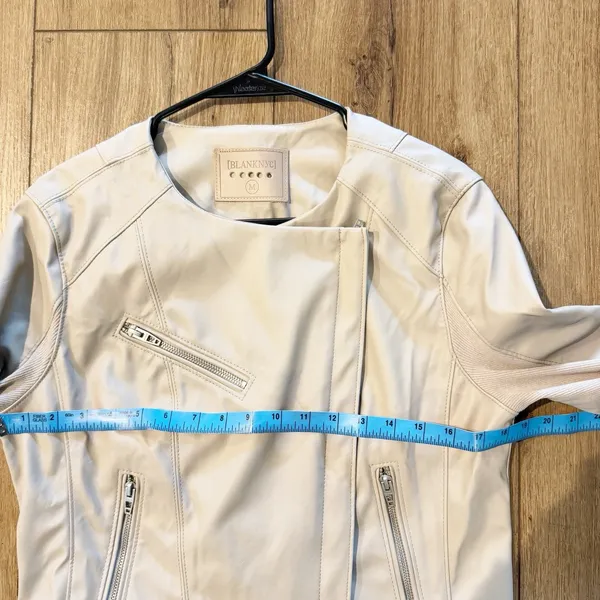 Blank NYC‎ Womens Faux Leather Moto Jacket Medium Modern Minimalist Sleek Staple - Image 5