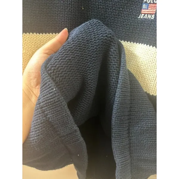 VTG Polo Jeans Co Ralph Lauren Sweater Womens SMALL Flag Knit Fits Small - Image 8