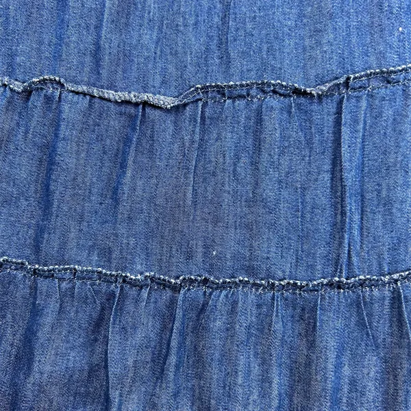 Metro Wear Vintage Denim Prairie Skirt – Size M – 100% Cotton – Cottagecore Maxi - Image 4