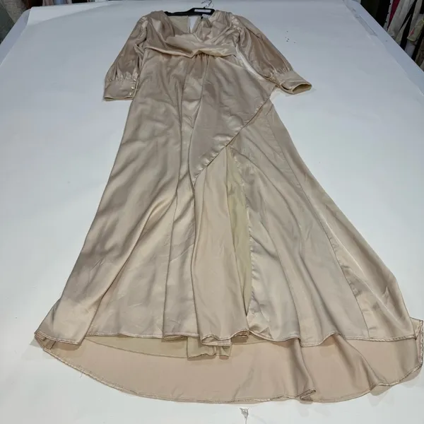 Ieena for Mac Duggal Long Sleeve Gown Champagne long sleeve dress size 4 - Image 6