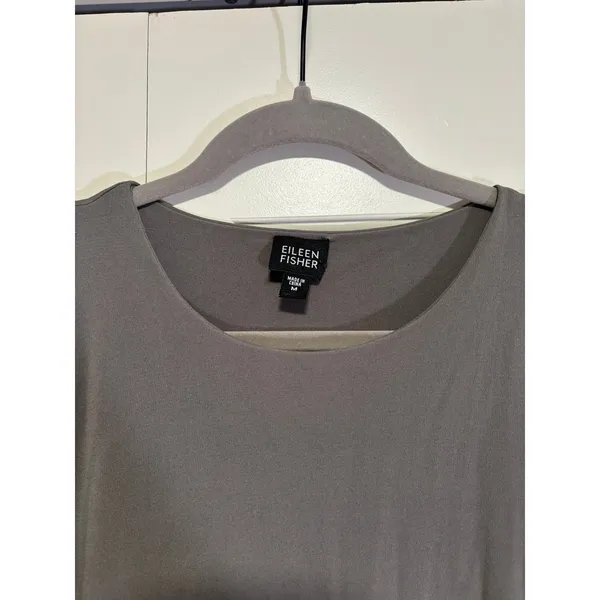 Eileen Fisher Women's Gray 100% Silk Sleeveless Shift Dress Size M - Image 3