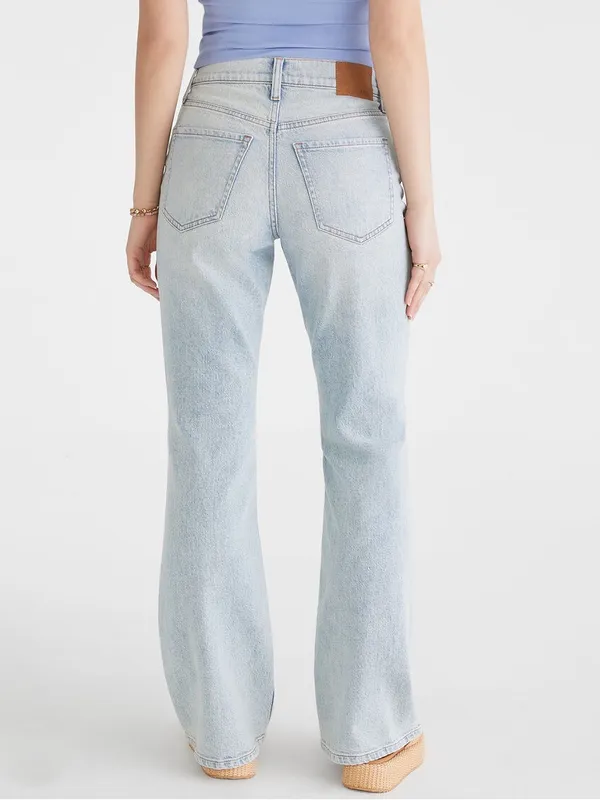 Aéropostale Women’s 2S High Rise Flare Jeans Light Wash Distressed Ripped Y2K - Image 2
