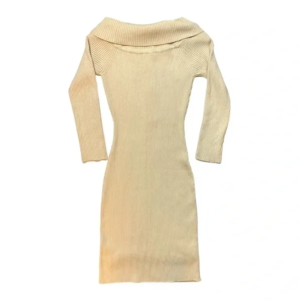 NWT Gilli Ribbed Off The Shoulder Bodycon Sweater Dress - Image 3