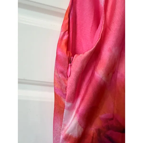 Paper Heart Pink Orchid Floral Cowl Neck Maxi Dress Small Romantic Resort Fairy - Image 6