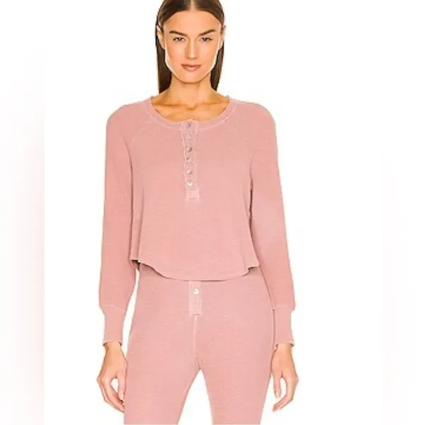 Tularosa Green The Vista Henley Top & Legging in Rose Pink‎ Size Extra Small - Image 13