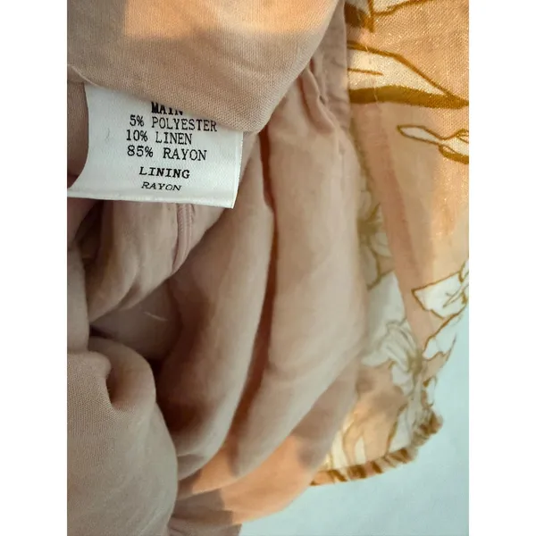 Hello Molly Tropical Floral Halter Mini‎ Dress Peach Gold US 6 M Sleeveless - Image 9