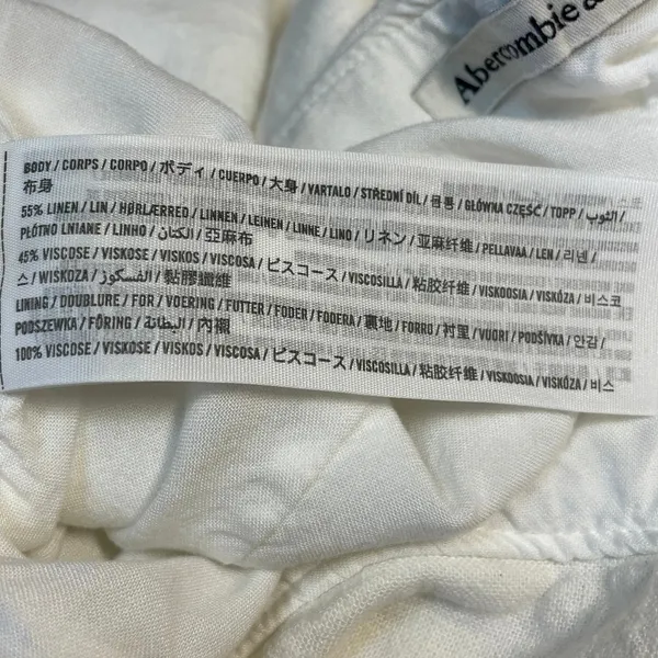Abercrombie & Fitch Womens White Linen Blend Side Zip Wrap Mini Skirt Skort Sz S - Image 6