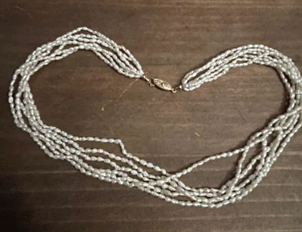 Vintage Multi Strand Freshwater Pearl Necklace - Image 3