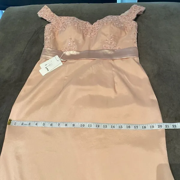 Women’s Full Length Off the Shoulder Party Formal Dress Small Train Size 10 NWT - Image 10