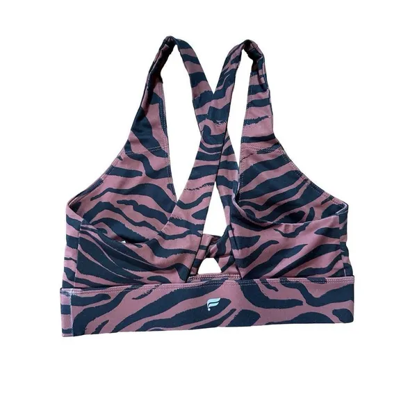 Fabletics Oasis Twist Medium Impact Sports Bra Sz XS in Mahogany‎ Zebra Stroke - Image 4