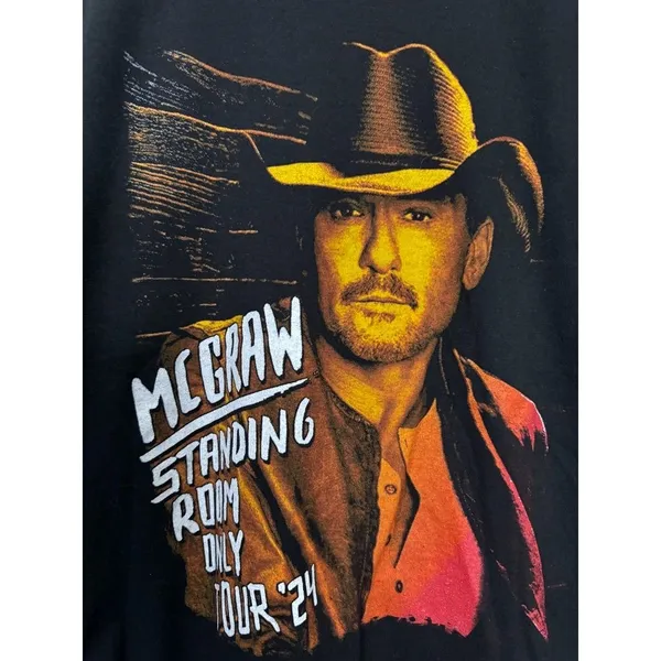 Tim McGraw Standing Room Only Tour 2024 Graphic Tee T-Shirt by Filo Adult Large - Image 3