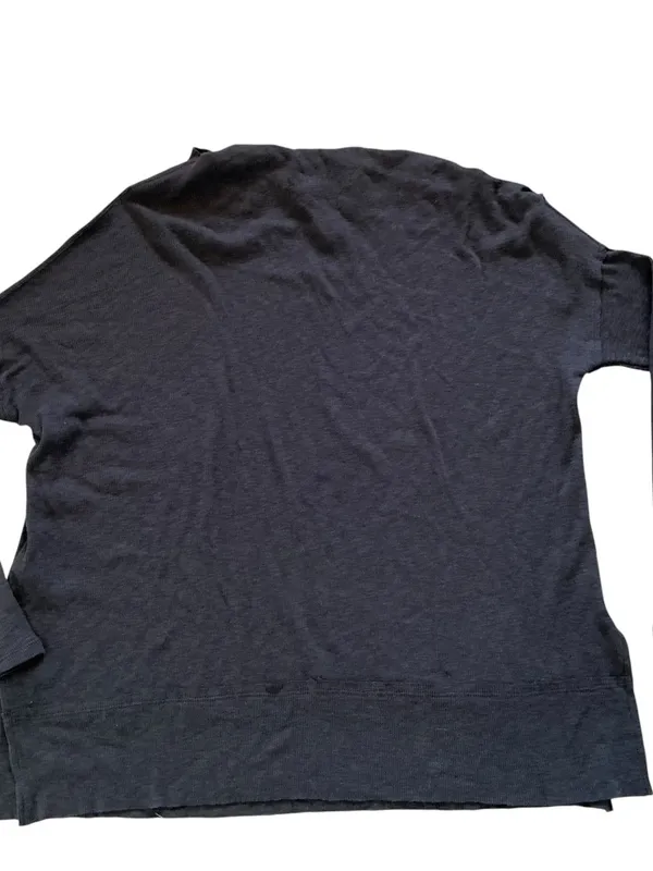 Free People Charcoal Ribbed Knit Top oversized size medium - Image 2