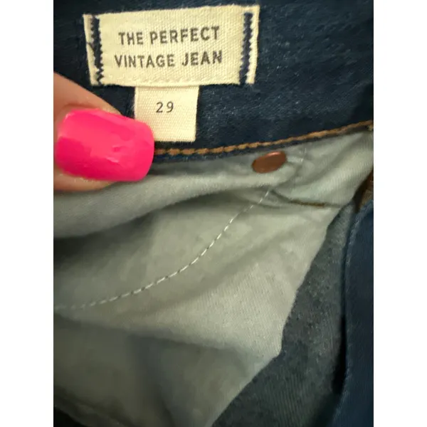 Madewell‎ The Perfect Vintage Jeans Faded Indigo Wash Cool Step Hem Size 29 - Image 8