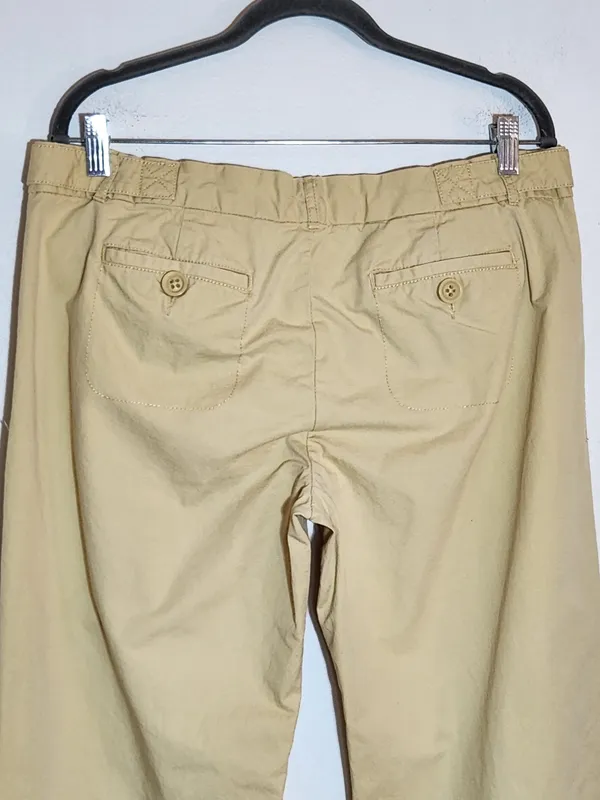 Old Navy Vintage Low Waist Pale Yellow Wide Leg Chino Pants Size 12 Flaw - Image 4