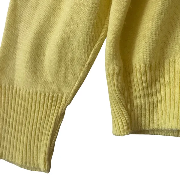 Vintage 100% Orlon Acrylic V Neck Sweater Binghamton‎ Knitting Yellow - Image 2