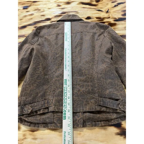 Kut From The Kloth Women Faux Suede Size‎ Medium Zip Jacket Leopard Print Preppy - Image 6