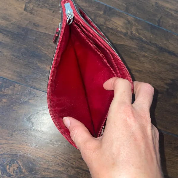 Coach Peyton Signature Go-Go Wristlet Wallet in Khaki and Red - Image 4