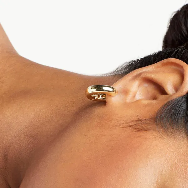 BAUBLEBAR Dalilah gold tone polished huggie hoop earrings - Image 3
